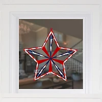 Northlight 14" Lighted Red And Blue Star - Clear Pre-Lit 4th of July Window Decor