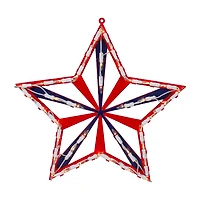 Northlight 14" Lighted Red And Blue Star - Clear Pre-Lit 4th of July Window Decor