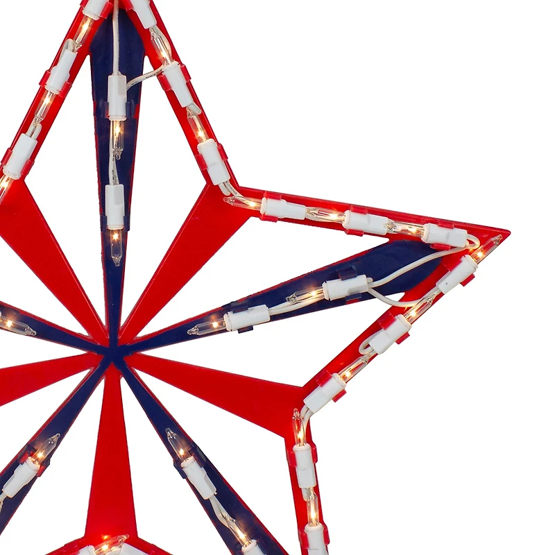 Northlight 14" Lighted Red And Blue Star - Clear Pre-Lit 4th of July Window Decor