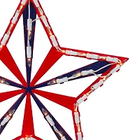 Northlight 14" Lighted Red And Blue Star - Clear Pre-Lit 4th of July Window Decor