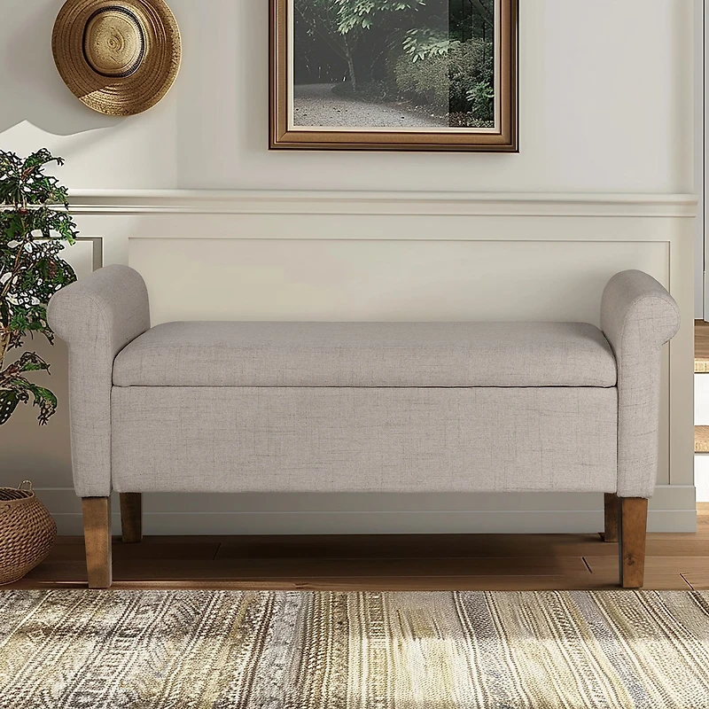 510 Design Aubrey Storage Bench in Cream