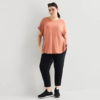 Stylus Womens Plus Crew Neck Short Sleeve T-Shirt
