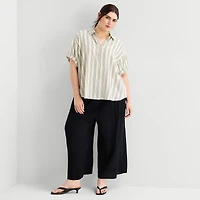 a.n.a Womens Plus Short Sleeve Blouse