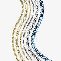 Made in Italy Mens 10K Gold 24 Inch Figaro Chain Necklace