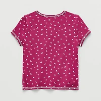 Eyeshadow Big Kid Girls Split Crew Neck Short Sleeve T-Shirt