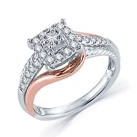 1/ CT.T.W. Natural Diamond 14K Two-Tone Gold Engagement Ring