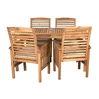 Walker Edison Willard Collection 5-pc. Weather Resistant Rectangular Dining Set