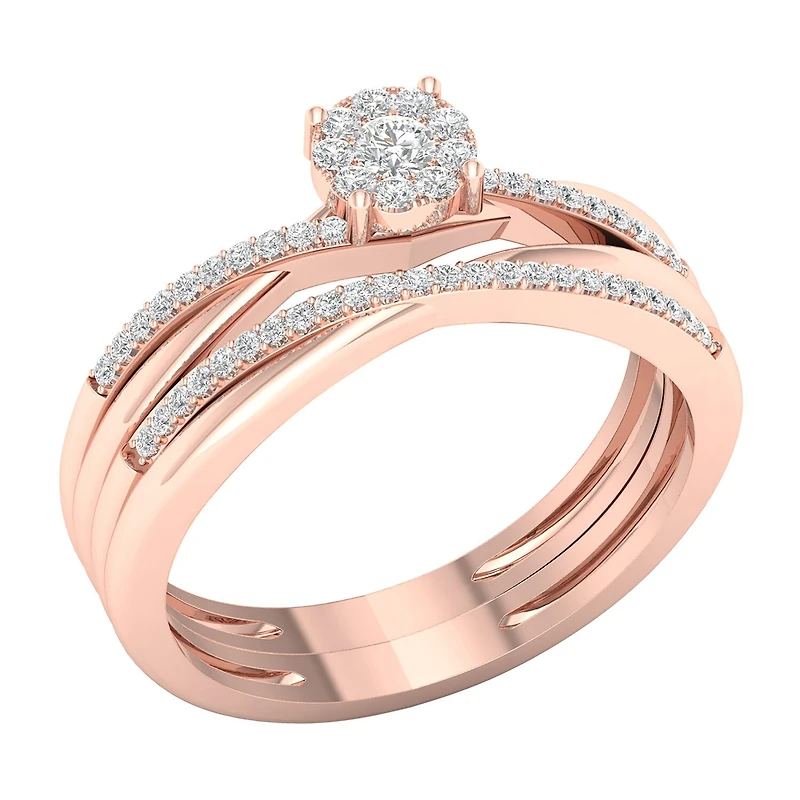 1/4 CT.T.W. Natural Diamond 10K Rose Gold Engagement Ring