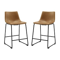 2-pc. Faux Leather Kitchen Counter Stools