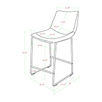 2-pc. Faux Leather Kitchen Counter Stools