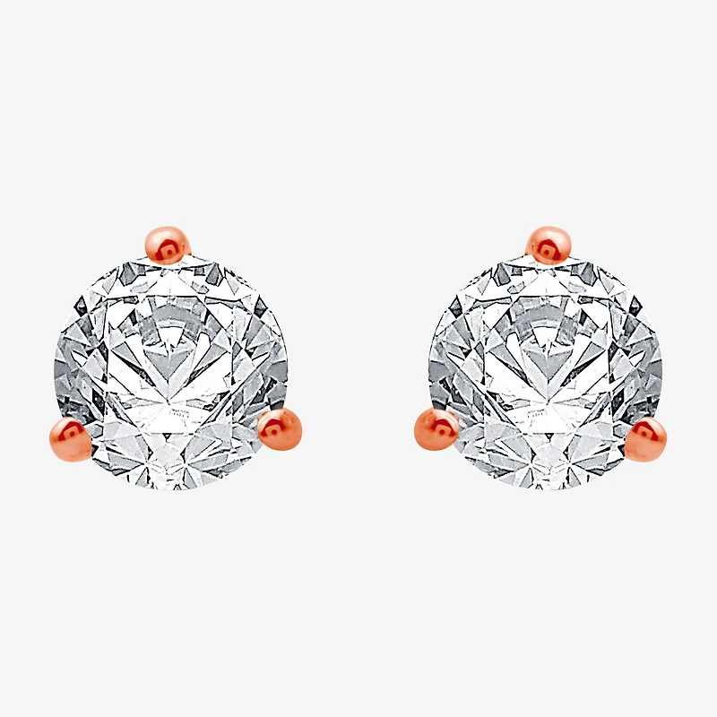 Ever Star (E-F / Si1-Si2) 1 CT. T.W. Lab Grown White Diamond 14K Gold 5.7mm Round Stud Earrings