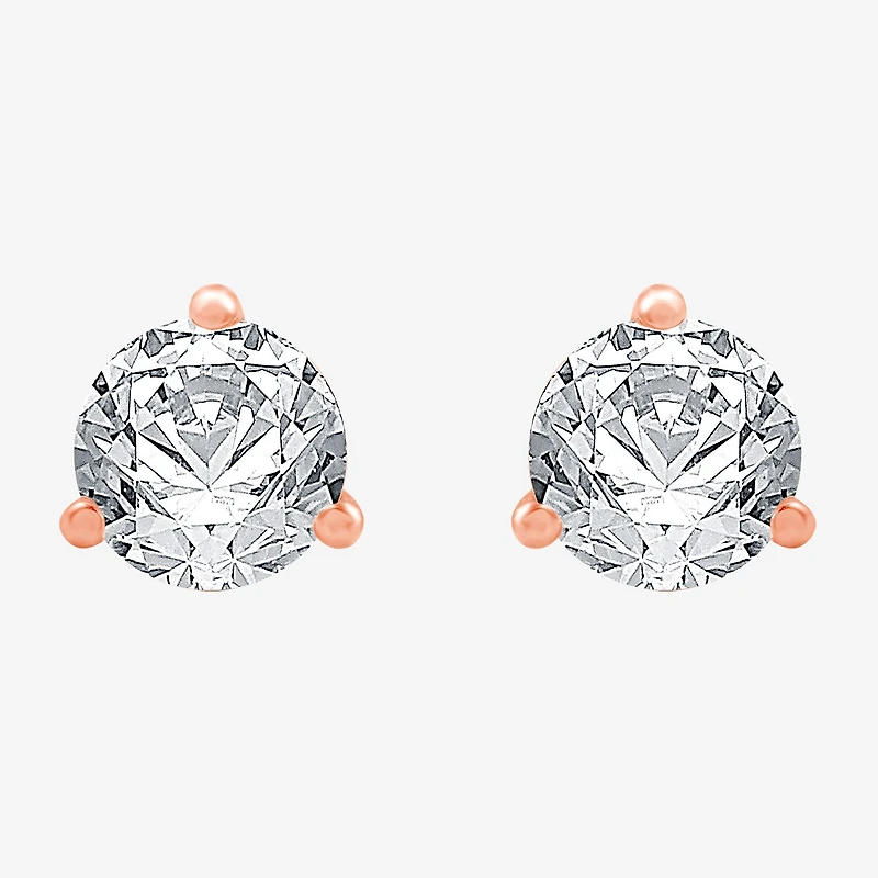 Ever Star (E-F / Si1-Si2) 1 1/2 CT. T.W. Lab Grown White Diamond 14K Gold 6.5mm Round Stud Earrings
