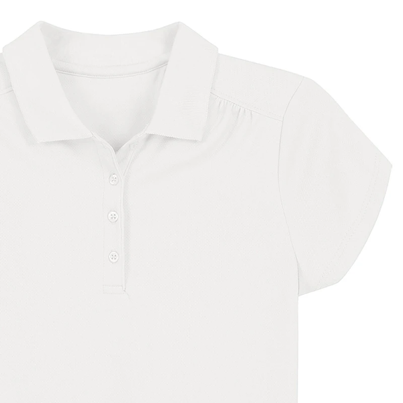 IZOD Performance Mesh Little & Big Kid Girls Short Sleeve Regular Fit Wrinkle Resistant Moisture Wicking Polo Shirt