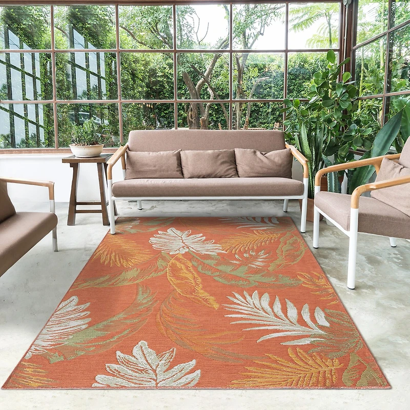 LR HOME BREWIS FLORAL 24"X96" INDOOR OUTDOOR RECTANGULAR RUNNER