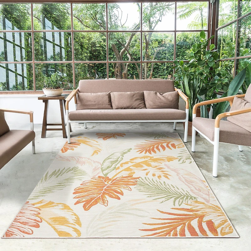 LR HOME BREWIS FLORAL 24"X96" INDOOR OUTDOOR RECTANGULAR RUNNER