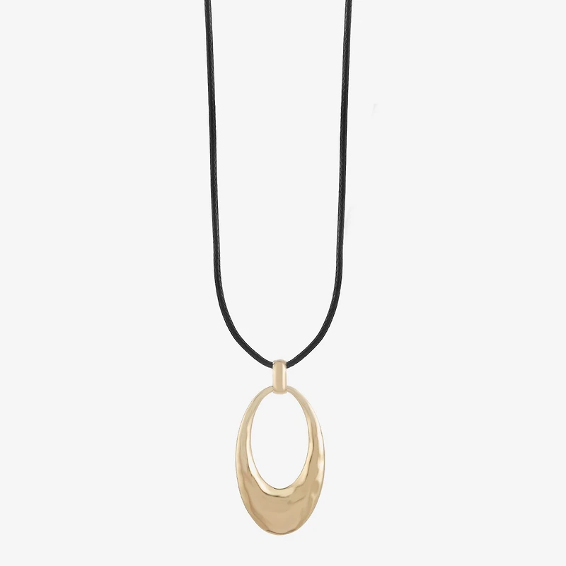 Liz Claiborne Cord Hammered Womens 18 Inch Pendant Necklace