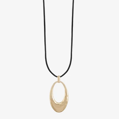 Liz Claiborne Cord Hammered Womens 18 Inch Pendant Necklace