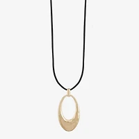 Liz Claiborne Cord Hammered Womens 18 Inch Pendant Necklace