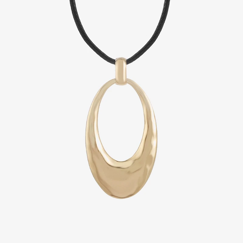 Liz Claiborne Cord Hammered Womens 18 Inch Pendant Necklace