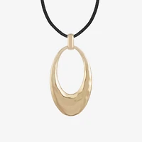 Liz Claiborne Cord Hammered Womens 18 Inch Pendant Necklace