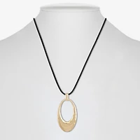 Liz Claiborne Cord Hammered Womens 18 Inch Pendant Necklace