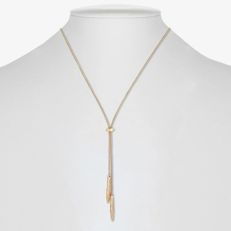 Liz Claiborne Bolo Hammered Womens 18 Inch Y Necklace