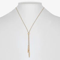 Liz Claiborne Bolo Hammered Womens 18 Inch Y Necklace