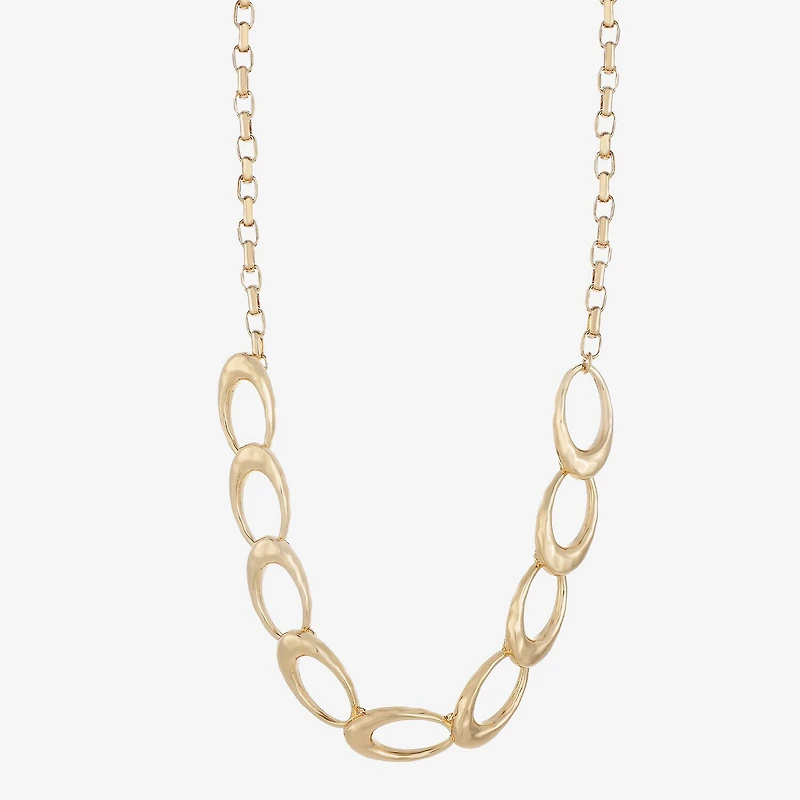 Liz Claiborne Hammered Womens 17 Inch Collar Necklace