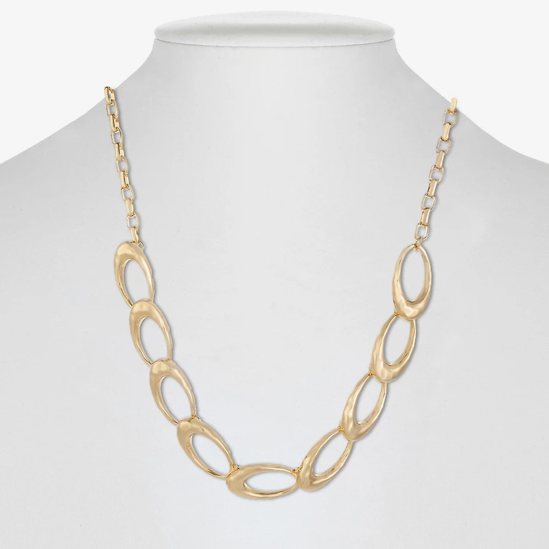 Liz Claiborne Hammered Womens 17 Inch Collar Necklace