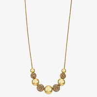 Monet Jewelry Frontal Womens Brown Surgical Steel 17 Inch Collar Necklace