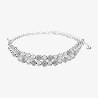 Monet Jewelry Womens Glass Surgical Steel Round 13 Inch Choker Necklace