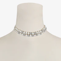 Monet Jewelry Womens Glass Surgical Steel Round 13 Inch Choker Necklace