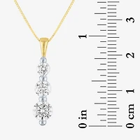 (Gh / Si2 I1) Womens 1 CT. T.W. Lab Grown White Diamond 10K Gold 18 Inch Pendant Necklace
