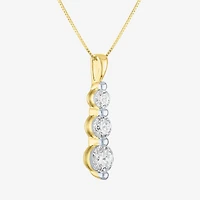 (Gh / Si2 I1) Womens 1 CT. T.W. Lab Grown White Diamond 10K Gold 18 Inch Pendant Necklace
