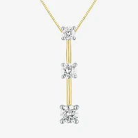 (G-H / Si2 I1) Womens 1 CT. T.W. Lab Grown White Diamond 10K Gold Round 16 Inch Pendant Necklace