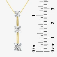 (G-H / Si2 I1) Womens 1 CT. T.W. Lab Grown White Diamond 10K Gold Round 16 Inch Pendant Necklace