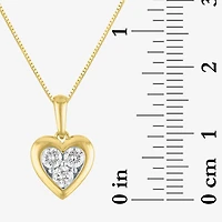 (G-H /Si2-I1) Womens 1/3 CT. T.W. Lab Grown White Diamond 10K Gold Heart 18 Inch Pendant Necklace