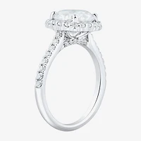(H-I / Si1-Si2) Womens 3 CT. T.W. Lab Grown White Diamond 14K Gold Round Side Stone Halo Engagement Ring