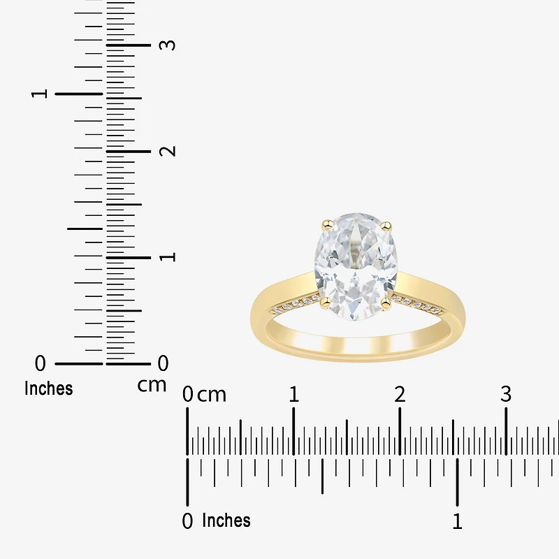 (H-I / Si1-Si2) Womens 2 3/4 CT. T.W. Lab Grown White Diamond 10K Gold Oval Solitaire Engagement Ring
