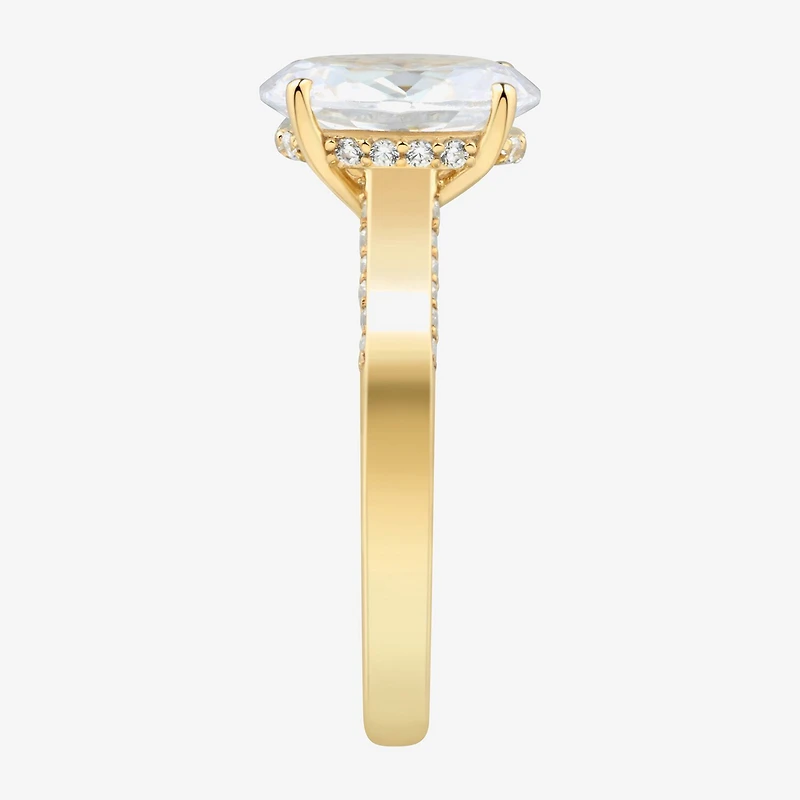 (H-I / Si1-Si2) Womens 2 3/4 CT. T.W. Lab Grown White Diamond 10K Gold Oval Solitaire Engagement Ring