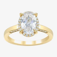 (H-I / Si1-Si2) Womens 2 CT. T.W. Lab Grown White Diamond 10K Gold Oval Halo Engagement Ring