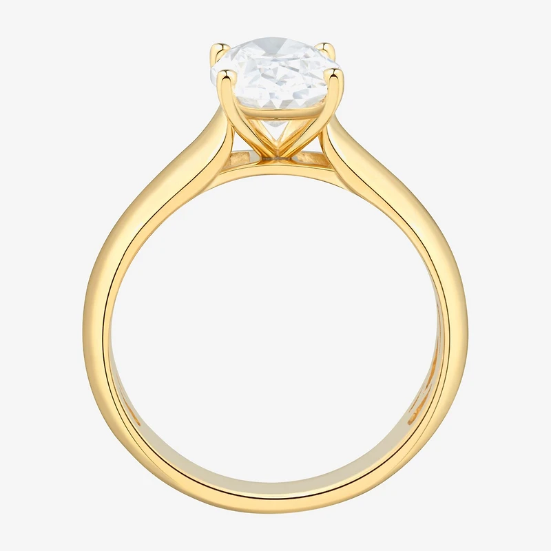 Bridal Addiction (H-I / Si1-Si2) Womens 2 CT. T.W. Lab Grown White Diamond 14K Gold Oval Solitaire Engagement Ring