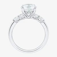 (H-I / Si1-Si2) Womens 2 1/2 CT. T.W. Lab Grown White Diamond 10K Gold Round Side Stone Engagement Ring