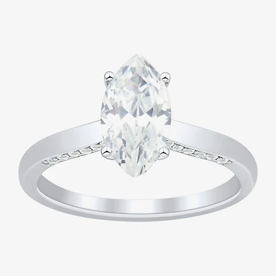 (H-I / Si1-Si2) Womens 1 3/4 CT. T.W. Lab Grown White Diamond 10K Gold Marquise Solitaire Engagement Ring