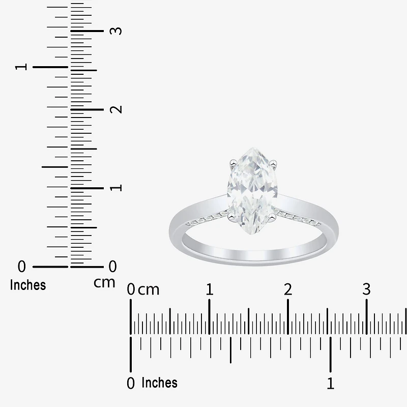 (H-I / Si1-Si2) Womens 1 3/4 CT. T.W. Lab Grown White Diamond 10K Gold Marquise Solitaire Engagement Ring
