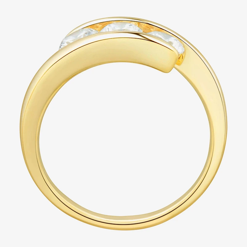 Love Lives Forever (H-I / Si2) Womens 1 CT. T.W. Lab Grown White Diamond 10K Gold 3-Stone Bypass Engagement Ring