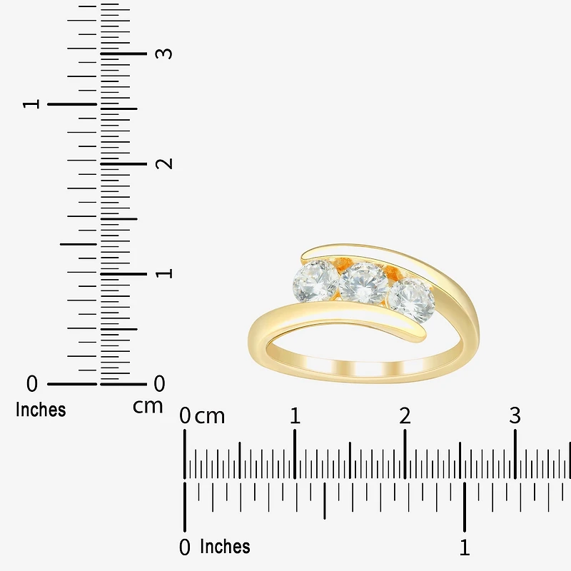 Love Lives Forever (H-I / Si2) Womens 1 CT. T.W. Lab Grown White Diamond 10K Gold 3-Stone Bypass Engagement Ring