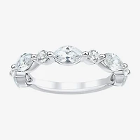 (H-I / Si2) Womens 3.5MM 1 1/2 CT. T.W. Lab Grown White Diamond 10K Gold Wedding Band