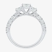 Love Lives Forever Womens 1 1/2 CT. T.W. White Diamond 10K Gold Round Side Stone 3-Stone Engagement Ring