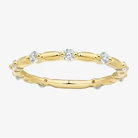 (H-I / Si2) Womens 1/3 CT. T.W. Lab Grown White Diamond 10K Gold Wedding Band